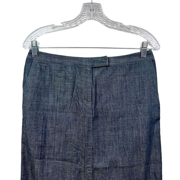 Calvin Klein Womens Denim Pencil Skirt Flat Front Slash Pockets Zip Up Blue Sz 2 - Picture 2 of 6